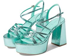 Chinese Laundry No Prob M Teal Platform Heels, Mermaid Heels, Magazine Aesthetic, Descendants Dr, Mint Outfit, Crazy Heels, Teal Heels, Highest Heels, Sublimation Ideas