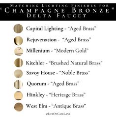 the different types of bronzes and their names are shown in this graphic style, which includes