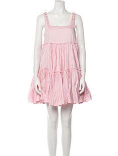 Aje Tent DressPinkStripedPleated, Ruffle & Whipstitch AccentsSleeveless with Square NecklineFit:Dresses by Aje typically fit true to size. Striped Mini Dress, Tent, Dress Outfits, Mini Dress, Square, Clothes For Women, Pink, Dresses, Clothes