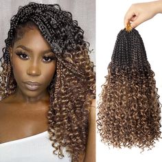 PRICES MAY VARY. 1.Goddess Braids Crochet Hair Material:Features: 100% Handmade Crochet Braids.Natural Looking, Box Braid Crochet hair Curly Ends is Every Beautiful.Usually 6-9 Packs Can Full A Head. 2.Crochet Braids With Curly Ends:8 Packs Goddess Box Braids Crochet Hair,Length:12 Inch,Weight:45g,14 roots/pack,Color:4-30.Box Braid Crochet Hair Made with High Quality Flame-Retardant Low Temperature Synthetic Fiber. 3.Crochet Braids Style:Pre Looped Crochet Braids Crochet Hair, Easy to Wear;End: Goddess Box Braids Crochet Hair, Human Hair Crochet, Braids Natural, Box Braids Crochet, Goddess Box Braids, Synthetic Braiding Hair, Crochet Braid Styles, Box Braid, Crochet Braids Hairstyles