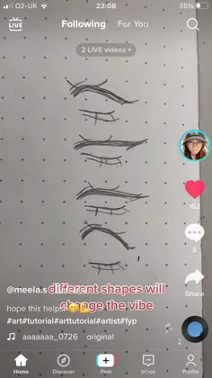 an image of the different shapes and sizes of eyeliners on a cell phone