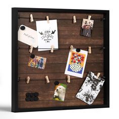 PRICES MAY VARY. PICTURE IT NOW: A chic frame designed for a multi-photo, collage-style display to upgrade your home decor. Features three rows of elastic ropes and wooden clothespins for hanging photos and other keepsakes. Perfect gift for teens looking to cover their dorm room in decorations and memories that remind them of home. MAKE IT STICK: Our frame includes 10 magnets for mounting your favorite photos and trinkets! Place this board in your living room, bedroom, bathroom, or anywhere else Collage Picture Frame, Picture Organization, Collage Style, Multi Picture, Wooden Clothespins, Picture Boards, Photo Board, Chic Frames, Frame Picture