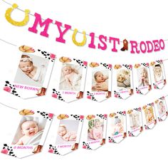 a banner with pictures of babys and their name is displayed on a white background