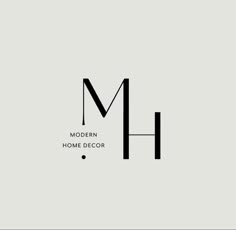 the modern home decor logo is black and white