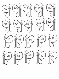 an image of the numbers and symbols for butterflies