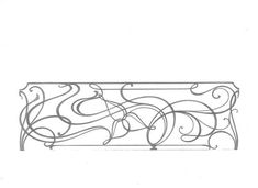 a drawing of an ornate design on a white background