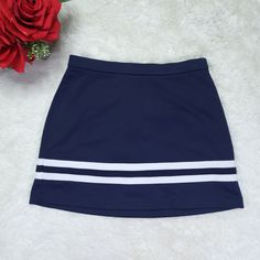 Nwt Cheerleading Skirt! Measurements Waist: 13" Top To Bottom: 13" Smoke Free Home - Open To Offers - Let Me Know If You Have Any Questions! Blue Casual Sports Swim Skirt, Blue Casual Swim Skirt For Sports, Casual Blue Sports Skort, Sporty Fitted Navy Skort, Navy Fitted Sporty Skort, Casual Fitted Navy Tennis Skirt, Navy Casual Fitted Tennis Skirt, Casual Summer Cheerleading Skort, Sporty Mini Swim Skirt