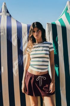 STRIPED T-SHIRT - striped | ZARA United States Trench Jacket, Cardigan Sweater Dress, Striped T Shirt, Tshirt Skirt, T Shirt Vest, Shirt Skirt, Hoodie Top, New Outfits, Shirt Jacket