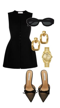 #looks #style #outfits #elegant #chique Polyvore Outfits Elegant, Polyvore Outfits 2024, Mob Wife Aesthetic Outfits Summer, Classy Outfits For Women Dress Casual, Classy Summer Outfits Aesthetic Casual, Real Estate Agent Aesthetic Outfits, Luxury Clothes Aesthetic, Black And Gold Outfit Parties, Upscale Casual Outfit Women