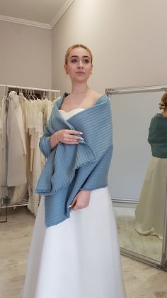 A warm and beautiful shawl made of knitted cotton fabric pleasant to touch, perfect to wear everyday or on a special occasion, wedding, party and other.  Beautiful shawl to to warm you up on a cold but beautiful day, which will add an elegant touch to your look.  For more wedding tops and boleros, please access https://www.etsy.com/shop/LidiasBoutiqueDesign?ref=seller-platform-mcnav&section_id=23157300.  For more wedding dresses, please access https://www.etsy.com/shop/LidiasBoutiqueDesign?ref=seller-platform-mcnav&section_id=23157290.  For more wedding skirts, please access https://www.etsy.com/shop/LidiasBoutiqueDesign?ref=seller-platform-mcnav&section_id=23168823.  We also recommend our hair bridal accessories https://www.etsy.com/shop/LidiasBoutiqueDesign?ref=seller-platform-mcnav&sect Blue Beige Wedding, Wedding Tops, Light Gray Wedding, Dusty Pink Wedding, Dusty Pink Weddings, Wedding Scarf, Stella Mccartney Dresses, Wedding Shrug, Beige Wedding