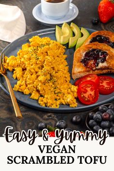 an easy and yummy vegan scrambled tofu breakfast