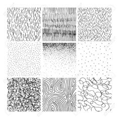 four different patterns in black and white