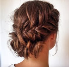 Hair Braid Updo, Bridal Makeup Red Lips, Braid Updo, Twisted Hair, Engagement Hairstyles, Hair Braid, Happy Hair, Fancy Hairstyles, Short Hair With Bangs