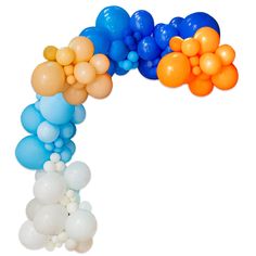 an arch made out of balloons on a white background