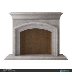 an image of a fireplace with bricks on the front and back side, in white background