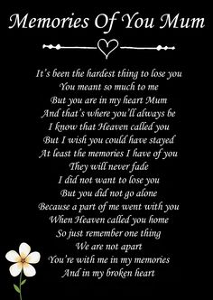 a poem written in white on a black background with a flower and the words, memories of you dad