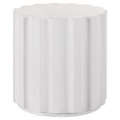 a white ceramic vase with wavy lines on the top and bottom, sitting in front of a white background