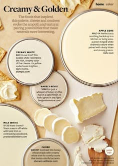 the ingredients for creamy and golden cream