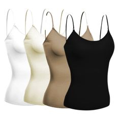 PRICES MAY VARY. Comfortable camisole built in shelf fabric bra tank tops are composed of 95 percent Cotton 5 percent Spandex and adjustable shoulder spaghetti straps and attractive round scoop neckline Comfort with short torso and adjustable spagetti straps for perfect fit These tank tops are lightweight and offer you incredible ease of movement making these ideal for exercise workout gym yoga biking and running Many different and exciting color options available to best suit your taste and sty Spagetti Strap, Cami Bra, Cotton Camisole, Womens Camisoles, Short Torso, Tank Top Straps, Black Camisole, Tank Top Bras, Gym Yoga