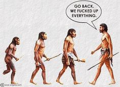 the evolution of humans is depicted in this cartoon, which shows how they are able to walk