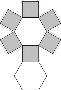 an origami box with four sides cut out and placed in the shape of a hexagonal figure