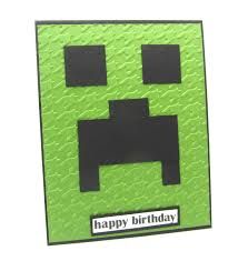 Minecraft birthday card Minecraft Creepers, Kids Characters, Card Making Kids, Birthday Card Craft