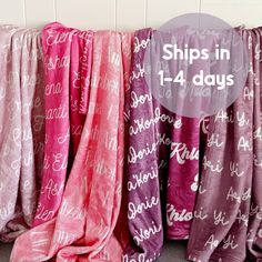 This Baby Blankets item by TheLLCo has 8373 favorites from Etsy shoppers. Ships from Saint Louis, MO. Listed on Jun 11, 2024 Purple Blanket, Personalized Swaddle, Blanket Kids, Kids Blanket, Baby Girl Blanket, Girl Blanket, Pink Blanket, Boy Blankets, Custom Blanket