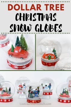 the dollar tree christmas snow globes