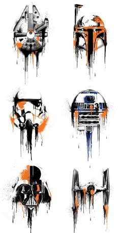 the star wars vehicles are painted in different colors