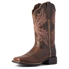 West Bound offers an exciting new direction in performance Western boots. Our revolutionary Shock Shield™ technology absorbs the impact of heel strike and therefore minimizes foot fatigue. An extra layer of shock reduction in the heel maximizes this effect, ensuring optimal all-day comfort and support. ATS® technology for stability and all-day comfort Revolutionary Shock Shield™ diffuses heel strike impact for maximum shock absorption Energy Max rebound foam insole Full-grain leather foot and up Ariat Boots Women's, Ariat Womens Boots, Womens Cowgirl Boots, Southern Outfits, Festival 2022, Ariat Boots, Embroidered Boots, Western Women, Western Boots Women