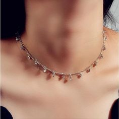 Rhinestone Silver Choker Nwt, New With Tags Smoke Free Home Offers Welcome Ig @Lifeaskmscro Ships Same/Next Day Fancy Accessories, Rhinestone Material, Fancy Necklace, Prom Jewelry, Silver Choker, Classy Jewelry, Black Necklace, Girly Jewelry, Stylish Jewelry