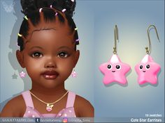 The Sims Resource - Cute Star Earrings For Toddlers