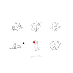 six different types of cats and dogs on a white background with the words love written below them