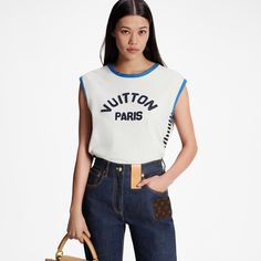 LOUIS VUITTON® - Vuitton Paris Basketball Tank Top - White Luxury Sporty Outerwear With Logo Print, Louis Vuitton Shoes Women Louis Vuitton Official, Sporty Luxury Outerwear With Logo Print, Pretty Womens Basketball Shoes, Louis Vuitton Women Clothing, Louis Vuttion Shirts, Lv Clothes Louis Vuitton, Paris Women Shirt, Louis Vuitton Spring Summer 2023