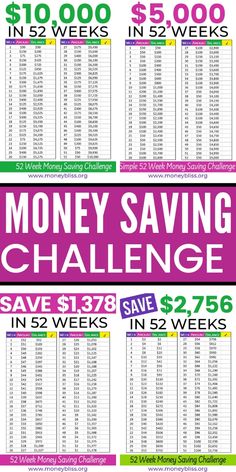 the money saving challenge is available for $ 5, 000 per week and includes two weeks in