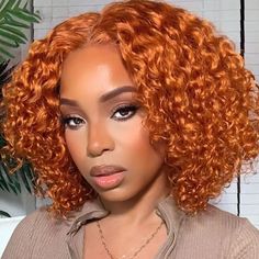 PRICES MAY VARY. 【Ginger Curly Lace Front Wig Human Hair Bob】:100% Unprocessed 10A Brazilian virgin human hair . easy to be dyed,and takes color very well,full and thick, pure plant dyed hair, healthier, fit skin comfortably, no odor,natural look, soft and bouncy. 【Ginger Human Hair Wig Cap】:The human hair lace wigs hat is made of soft, breathable and stretchy material, hair replacement wigs hat size (22-22.5 inches) with adjustable straps and 3 combs, easy to fit, ginger human hair lace front w 12 Inch Hair, Textured Curly Hair, Curly Bob Wigs, Remy Hair Wigs, Bob Lace Front Wigs, Colored Curly Hair, Short Curly Bob, Curly Human Hair Wig, Curly Lace Front Wigs