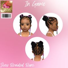 Kikovanity Sims 4 Hair, Cecesims Xo, Toddler Hair Sims 4, Toddler Cc Sims 4, Braided Buns, Sims 4 Piercings, Sims 4 Tsr, The Sims 4 Skin