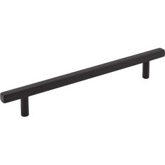 a black cabinet handle on a white background