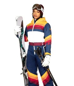 Oh my gosh, love your ski suit - it’s so vintage. We’re already hearing echoing voices complimenting our ski suit - errr, we mean those incredible ski abilities! Kidding - we know you’ve got both, which is why we created the Women’s Vintage Freestyle Ski Suit. It’s guaranteed to keep your ski warm, insulated, and stress-free. Product Features:Insulated ski suit to trap in body heat.Tipsy tech waterproof outer shell.Mountain tough waterproof zippers.Lift pass arm pocket.Lift pass loop on wristban 80s Ski Outfit, Apre Ski Outfits, Skii Outfit, Retro Ski Outfit, Snow Suit Womens, Ski Suits For Women, Ski Set, Apres Ski Outfits, Ski Bums