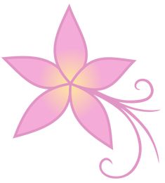 a pink flower on a white background with swirls in the shape of a star