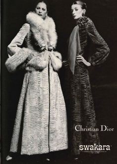 70s Coats Women, Coats With Fur, 1973 Fashion, Trench Warfare, Vintage Winter Coat, Marc Bohan, Retro Suits, Long Fur Coat