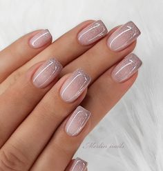 Trendy Nail Designs, Glitter French Manicure, Chic Nail Art, Trendy Nail, Manicure Ideas, Nail Styles, Trendy Nail Design, Chic Nails, French Manicure