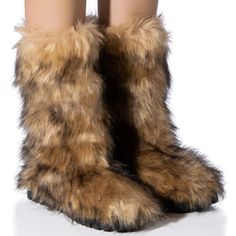 The Azalea Wang" All In For The Slopes" Furry Brown Multi Bootie Are As Cozy, Cute And Snuggly As You’d Expect. These Stylish Boots Are Made With A Mid-Calf High Shaft, Rounded Toes, Soft Inner Lining, Thick Sole, And An All-Over Faux Fur Design. Get These Booties For An Instant Hot Girl Winter Look! : - Flat Ridged Sole - 1” Sole Height - 15” Shaft Circumference - 11” Shaft Height - Pull-On Fit - Thick Flat Sole - Rounded Toe Shoe References, Vince Camuto Booties, Toms Booties, Suede Fringe Boots, Fur Design, Chelsea Boots Heel, Tan Booties, Azalea Wang, Genuine Leather Boots