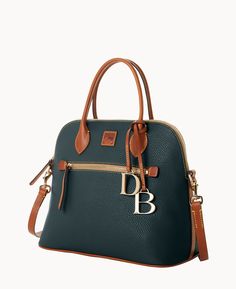 Tan Cowhide, Key Hook, Leather Satchel Bag, Credit Card Wallet, Curved Lines, Satchel Tote, Dooney & Bourke, Satchel Bag, Everyday Bag