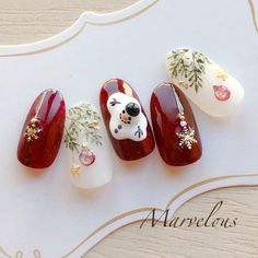 December Nail Designs, Christmas Nail Inspo, Christmas Nail Art Ideas, Xmas Nail Art, Country Nails, Christmas Gel, December Nails, Beauty Hacks Nails, Art Deco Nails