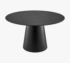 a black round table on a white background with no one around it or someone else