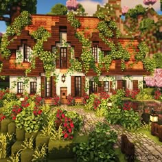 Minecraft Mushroom Manor, Cottage Minecraft, Minecraft Garden, Aesthetic Minecraft, Mc Builds, Minecraft Structures, Minecraft Interior Design, Minecraft House Plans