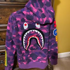 Stockx Verified And Paid Over $500. In Excellent Condition And Worn Less Than 5x. Please See All Pics And Ask Any Questions. This Is Men’s Size M. Bape Jacket, Colorful Hoodies, Zip Up Hoodie, Color Purple, Camo, Mens Jackets, Zip Ups, Jackets & Coats, Embroidery