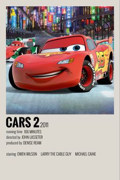 the poster for cars 2 is shown