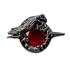 PRICES MAY VARY. Brand new and high quality Size: about 2cm*3cm Material: Alloy+ Red Gem Package: 1pc ★ Theme: Cartoon,TV,Anime,Movie,Game Characters

 ★ Brand New 

 ★ Material: Alloy

 ★ Size : 2*3cm★ Package: 1pc Dark Red Jewelry, Crow Cosplay, Crow Necklace, Punk Pins, Cosplay Jewelry, Halloween Pins, Pin Art, Red Jewelry, Game Characters